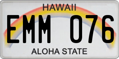 HI license plate EMM076