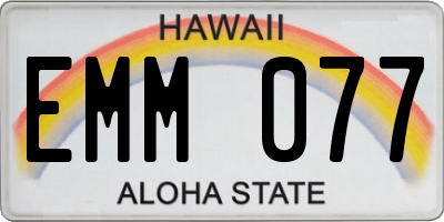 HI license plate EMM077