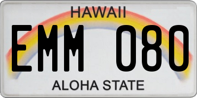 HI license plate EMM080