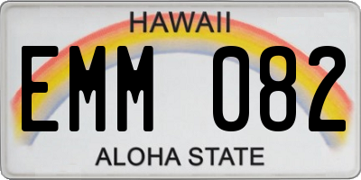 HI license plate EMM082