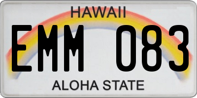 HI license plate EMM083