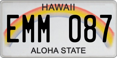 HI license plate EMM087