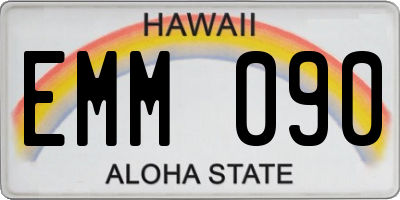 HI license plate EMM090