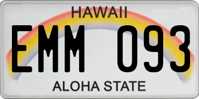 HI license plate EMM093