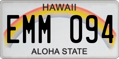 HI license plate EMM094
