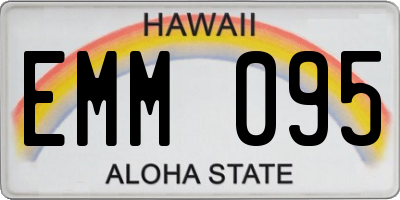 HI license plate EMM095