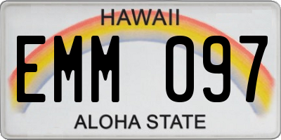 HI license plate EMM097