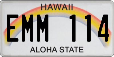 HI license plate EMM114