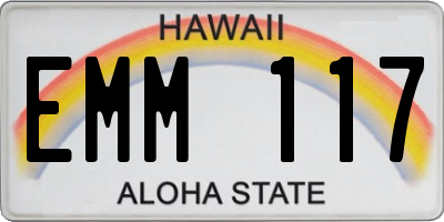 HI license plate EMM117