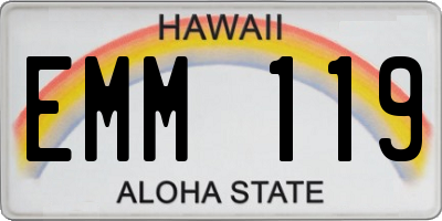 HI license plate EMM119