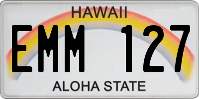 HI license plate EMM127
