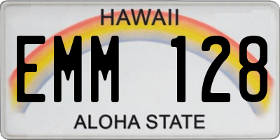 HI license plate EMM128