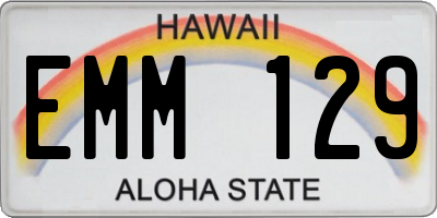 HI license plate EMM129
