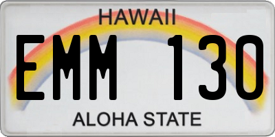 HI license plate EMM130