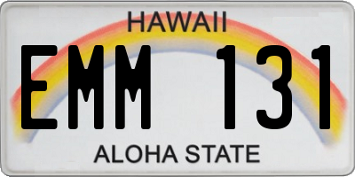 HI license plate EMM131