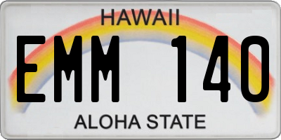 HI license plate EMM140