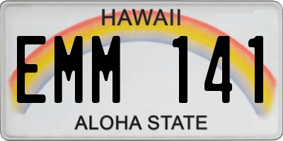 HI license plate EMM141