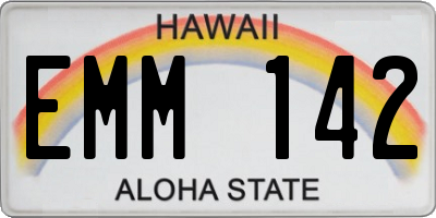 HI license plate EMM142