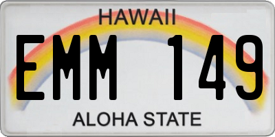 HI license plate EMM149