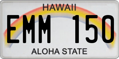 HI license plate EMM150