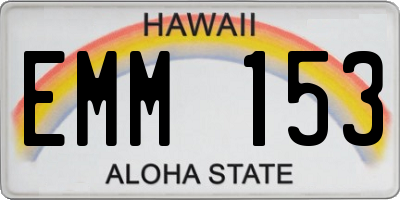 HI license plate EMM153