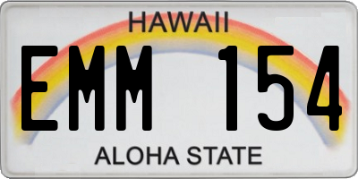HI license plate EMM154