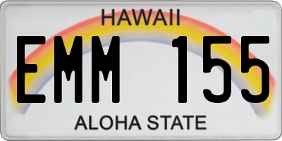 HI license plate EMM155