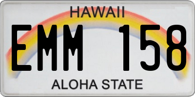HI license plate EMM158