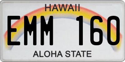 HI license plate EMM160