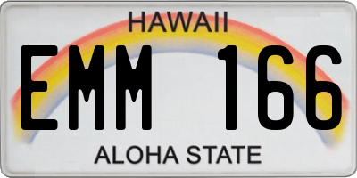 HI license plate EMM166