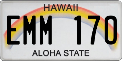HI license plate EMM170