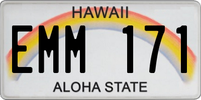 HI license plate EMM171