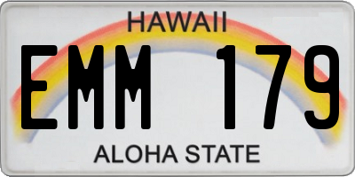HI license plate EMM179
