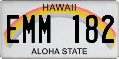 HI license plate EMM182