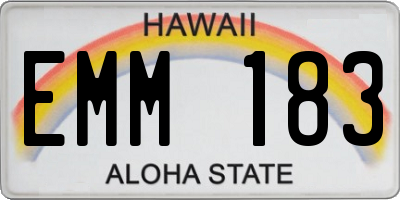 HI license plate EMM183