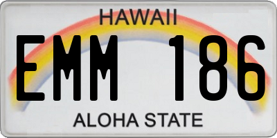 HI license plate EMM186