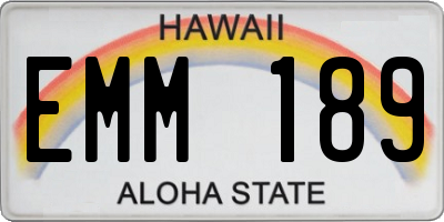 HI license plate EMM189