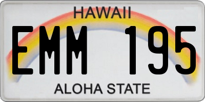 HI license plate EMM195