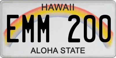 HI license plate EMM200