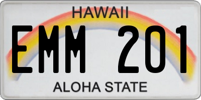 HI license plate EMM201