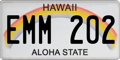 HI license plate EMM202