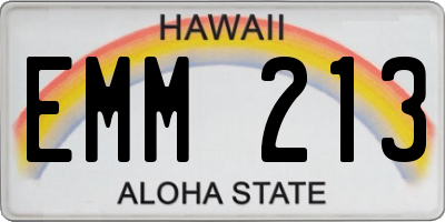 HI license plate EMM213