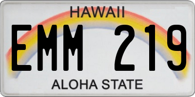 HI license plate EMM219