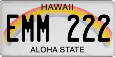 HI license plate EMM222
