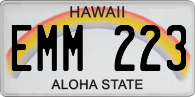 HI license plate EMM223
