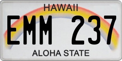 HI license plate EMM237