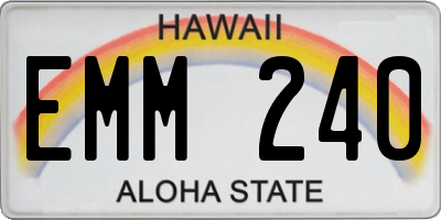 HI license plate EMM240