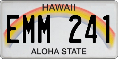HI license plate EMM241