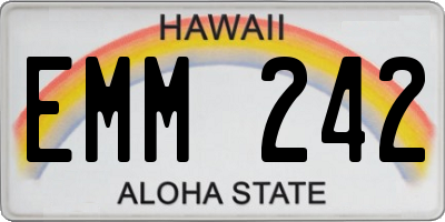 HI license plate EMM242