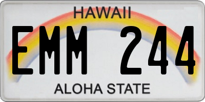 HI license plate EMM244